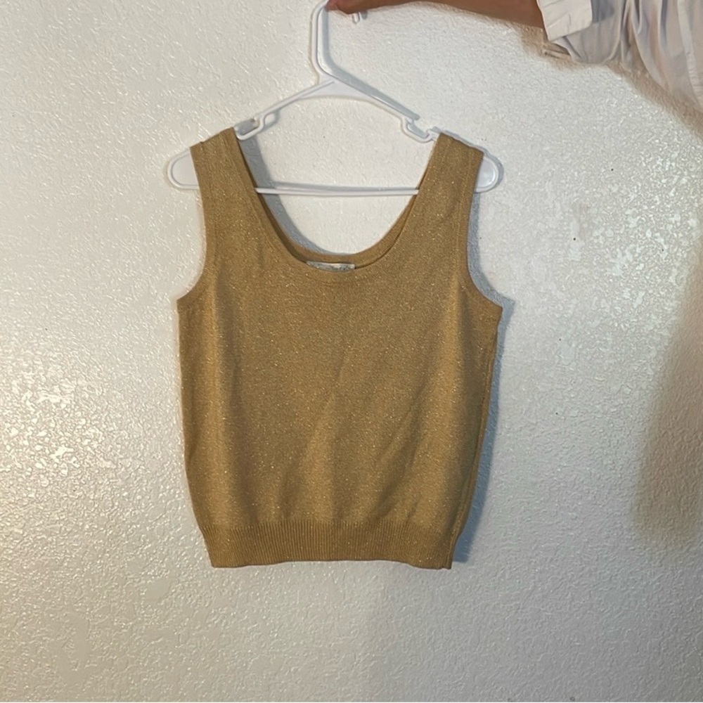 St. John Gold Crop Tank Top